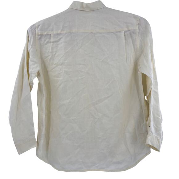 Tommy Bahama Mens Large Solid Yellow 100% Linen Long Sleeve Button Up Shirt - Picture 5 of 5